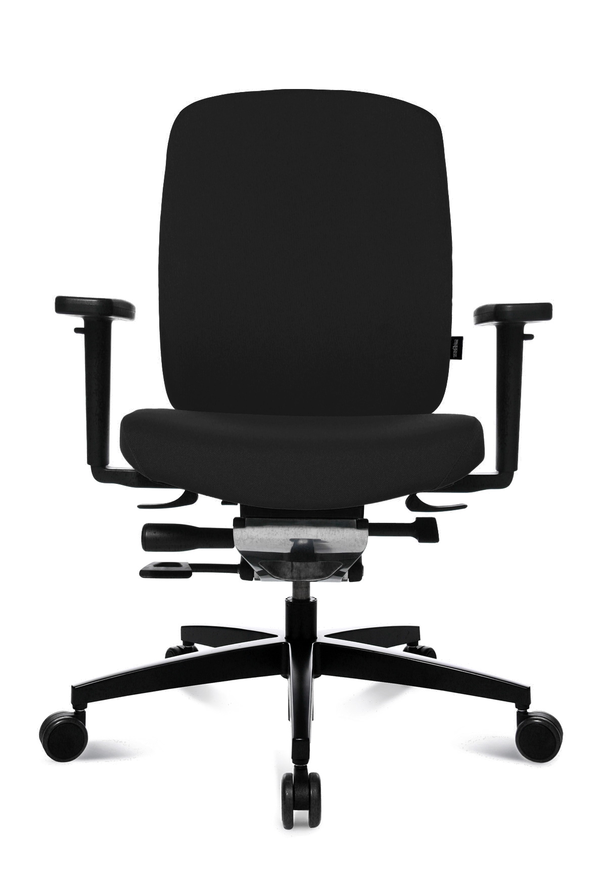 AluMedic 15 Bürodrehstuhl Hardbodenrollen Rücken: schwarz, Stoff: schwarz