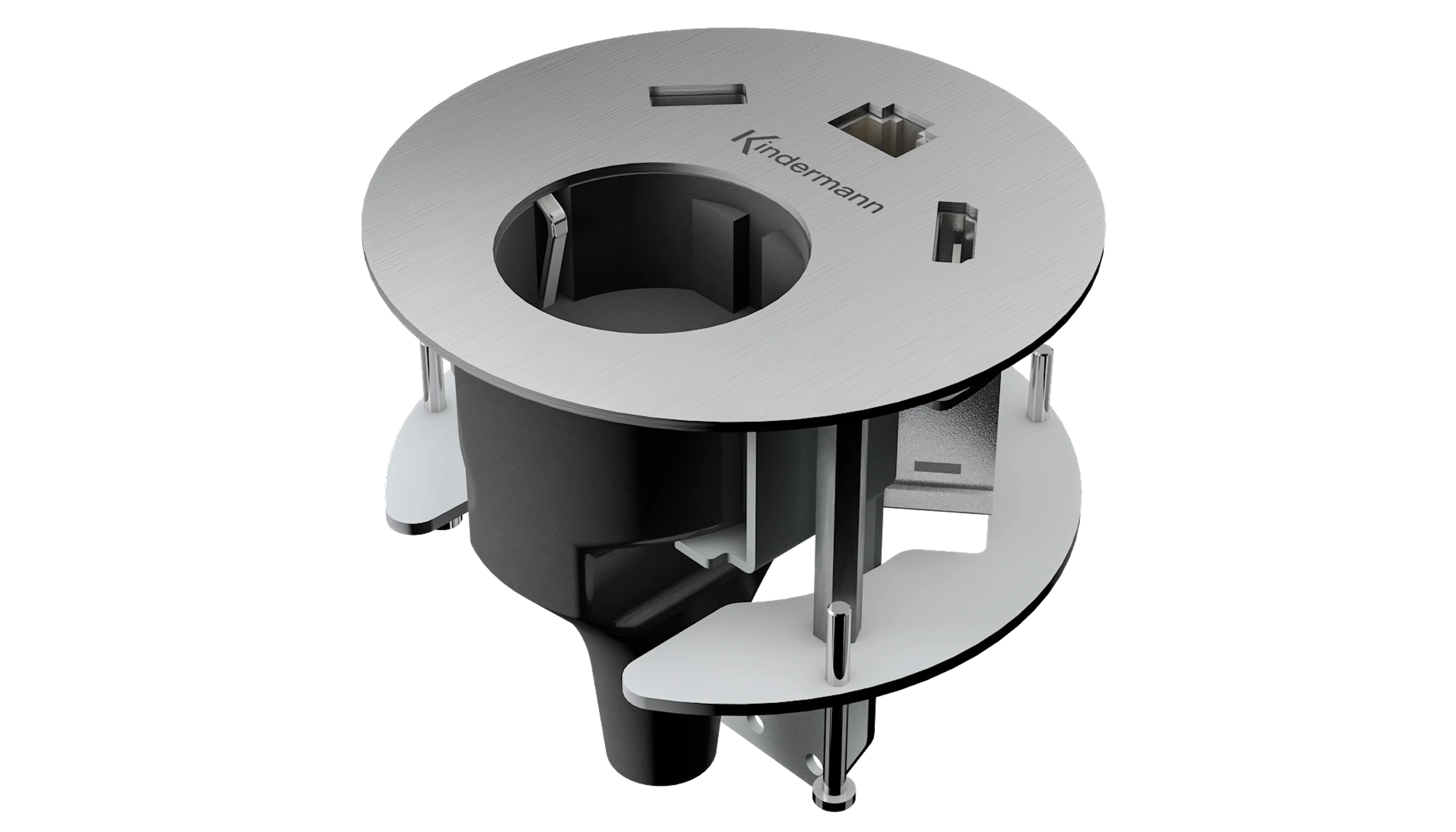 CablePort table² - Edelstahl Cat-6 , USB 2.0 Typ A Buchse, HDMI-Buchse